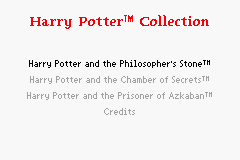 Harry Potter Collection Title Screen